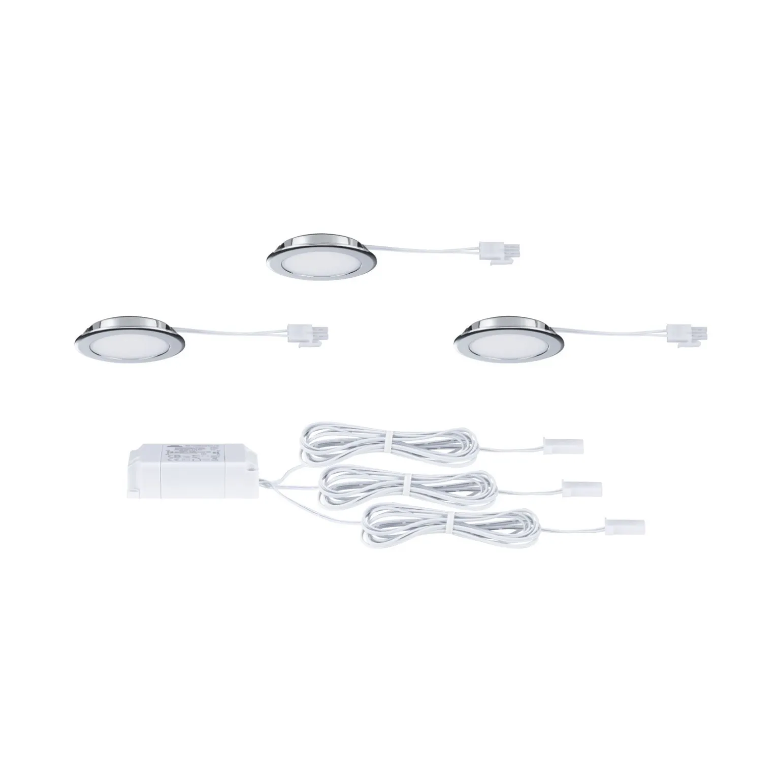 Zestaw opraw meblowych do wbudowania EBL SET 3x2,5W 3x180lm 4000K 12V chrom / tworzywo sztuczne (PL93123) - PAULMANN