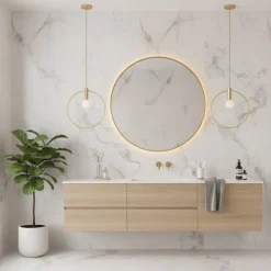 Złota lampa wisząca przy łóżku Bella 25 cm (DP0001A-250R) - Step into Design