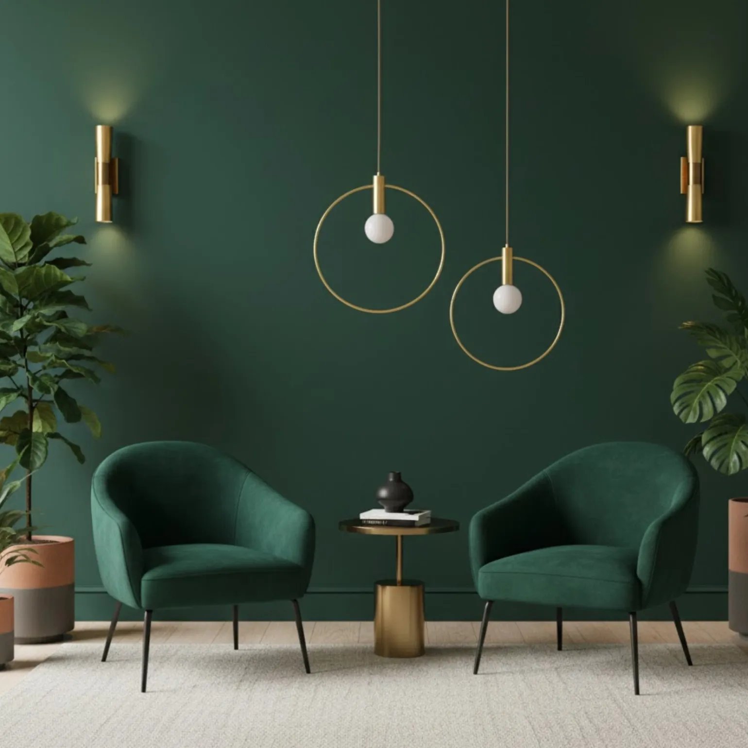 Złota lampa wisząca przy lustrze Bella 40 cm (DP0001A-400R) - Step into Design